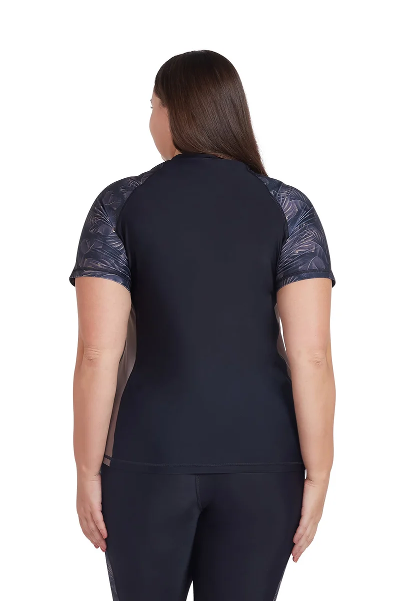 COEGA SUNWEAR COEGA  Ladies Ladies Rashguard Short Sleeve - Nero Silver Tropical